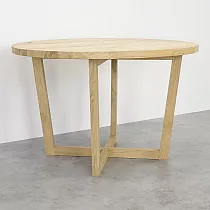 Τρισδιάστατα χωρικά ξύλινα πόδια τραπεζιού για τραπέζια, ακατέργαστη δρυς μασίφ, τριγωνικό σχήμα, ύψος 72 cm, μέγιστο πλάτος 73,5 cm, σετ 2 τμχ