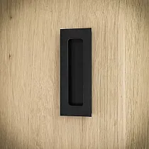Συρόμενη πόρτα μεταλλικό pull, χερούλι, από ατσάλι, μαύρο χρώμα, λακαρισμένο, ύψος 11 cm, βάρος 50 γραμμάρια, σετ 4 τεμαχίων
