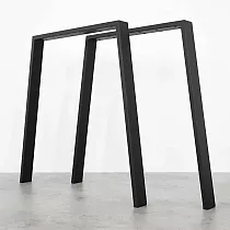 Metalliset pöytäjalat, musta väri PI Light, koko 72x75 cm, sarja 2 kpl.
