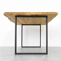 Kvadratne metalne noge za stol Square-Light, crne boje, dimenzija 60x71 cm, set od 2 kom.