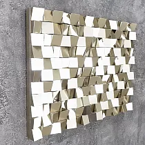 3D vægkunst Mosaik, guld farve, størrelse 75x102 cm