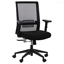 Bürostuhl, drehbarer Computerstuhl, verstellbarer Stuhl mit Netzrückenlehne, Riverton MH 2, schwarze Farbe