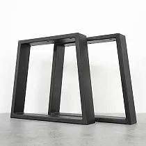Pied de table en métal en forme de trapèze en acier, hauteur 45 cm, largeur 40 cm, 2 pièces dans lensemble