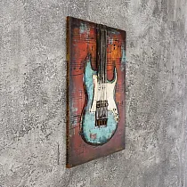 3D metall väggdekor, elgitarr, 60x40 cm