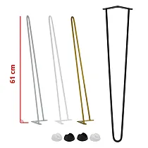 Декоративные металлические ножки для стола на 2 стержня, набор из 4 шт., диаметр 10 мм, высота 61 см, черного, белого, серого или золотистого цвета.