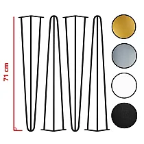 Decoratieve haarspeld metalen poten - Ø10 stang, 71 cm hoog - set van vier poten