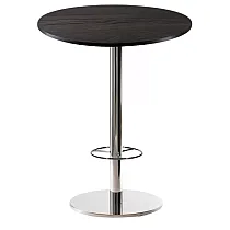HORECA centralna podnožja za barske mize z oporo za noge, iz nerjavečega jekla, višina 106 cm, polirana ali satinirana, 4 kom, za mizne plošče do D90 cm