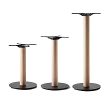 Массивная центральная ножка стола, стальное основание и колонна из необработанного бука, разная высота для журнальных, обеденных и барных столов, вес 15 кг, для столешниц до 80 см.