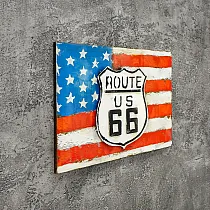 3D metallväggkonst, metallbild Den legendariska vägen - Route 66, mått 60x40 cm
