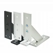 Regalhalter aus eloxierten Aluminiumprofilen, verschiedene Größen 12 cm, 18 cm, 24 cm, Farben aluminium, schwarz, weiß, 2er Set