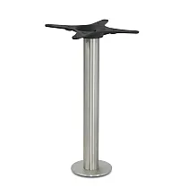 Sredinska noga barske mize iz kovine, visoko podnožje mize, višina 106 cm, polirano nerjaveče jeklo, možnost montaže na tla
