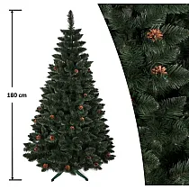 Albero di Natale artificiale classico con coni 180 cm