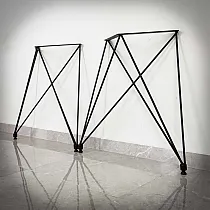 Gamba da tavolo in metallo dallaspetto raffinato in acciaio, dimensioni 75x72cm, 2 gambe incluse
