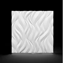 Dekoratiivsed seinapaneelid voolava mustriga, valmistatud polüstüreenist, soojad, mõõtmed 60x60 cm, valge värv, värvitavad, komplektis 12 tk.