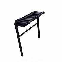 Kalmistu pink UV-kindlate PVC-liistudega &amp;amp;amp; integreeritud langetusmehhanismiga – musta pulbervärvitud teras, paigaldatav betooni, pikkused 50/72/82 cm, kandevõime 200 kg