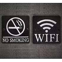 Ensemble de panneaux en fonte Interdiction de fumer et WiFi