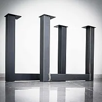 Gambe del tavolo tipo U in metallo massiccio 82 x 71 cm in acciaio (2 pezzi)