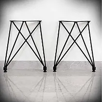 Eleganti gambe in acciaio per tavolino, larghezza 40 cm, altezza 45 cm, set di 2 pz.