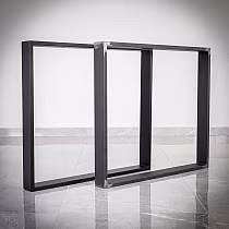 Plieninės kvadrato formos stalo kojos, aukštis 71 cm, plotis 80 cm, įprasto aukščio valgomojo stalui (2 vnt. komplektas)