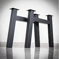 H-formas metāla galda kājas pusdiengaldam vai biroja galdam, augstums 71 cm, kopējais platums 79 cm, komplekts no 2 kājām